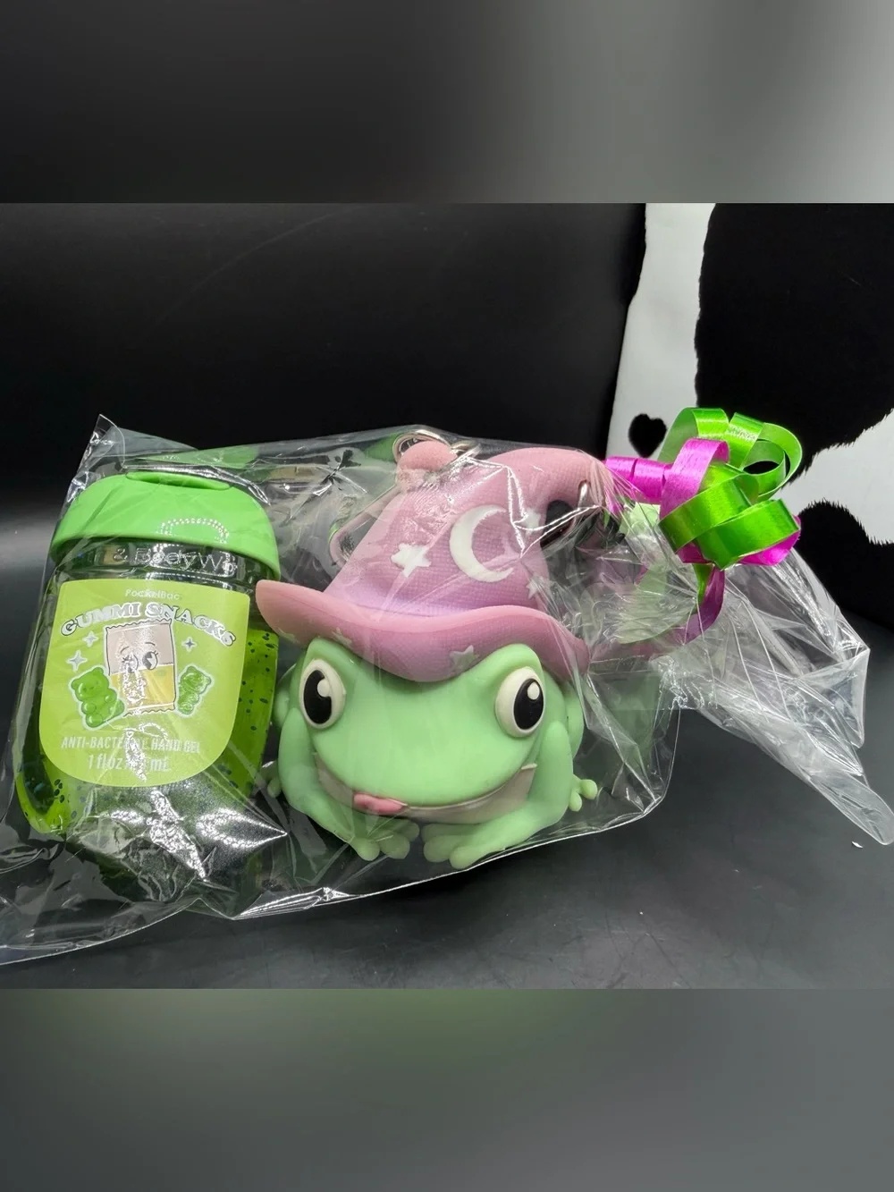 BBW Summerween Frog PocketBac Holder w/ Purple Wizard Hat & Gummi Smacks Sani